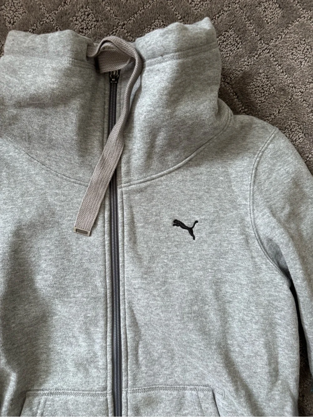 Women’s Puma Light Gray Full-Zip Sweatshirt Jacket Size XS